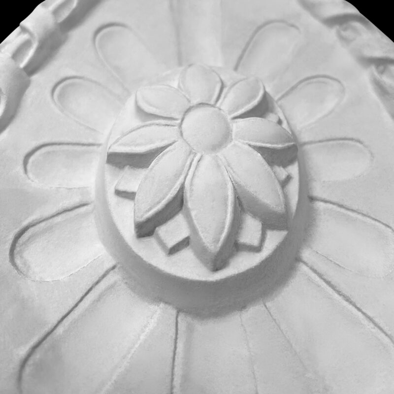 RCH-118S Fluted Ribbon Oval Ceiling Rose - Image 2