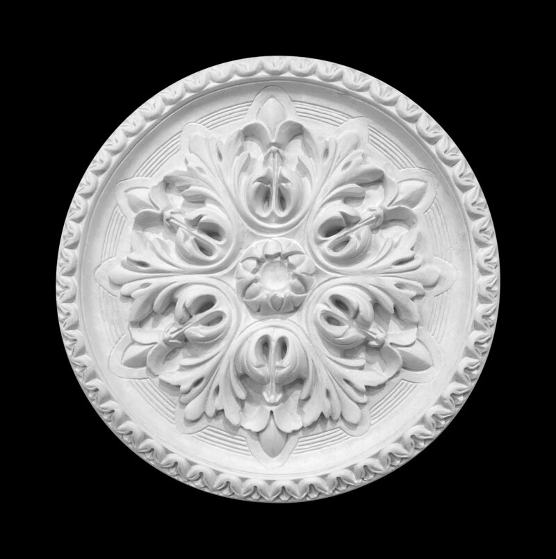 RCH-08S Bud, Leaf and Fringed Dentil Round Ceiling Rose Solid