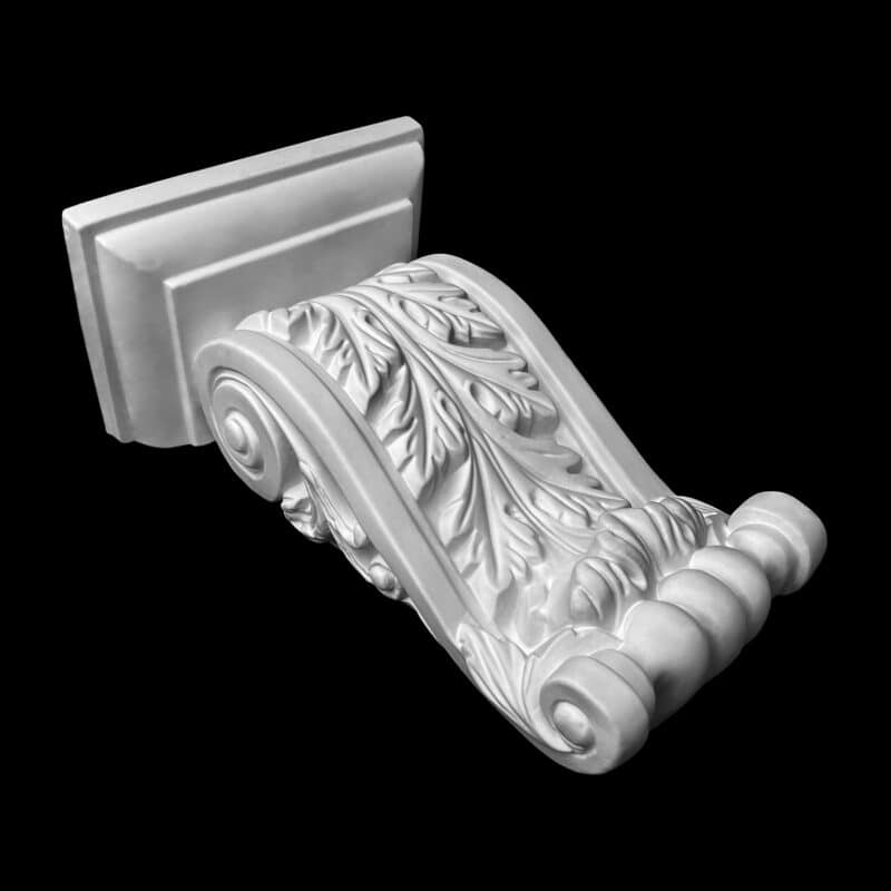 T66B CEMENT Acanthus Truss with Cap (No Bottom Leaf) in Cement - Image 3