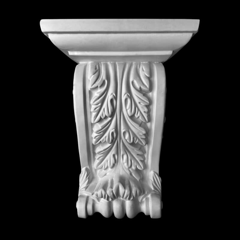T66B CEMENT Acanthus Truss with Cap (No Bottom Leaf) in Cement