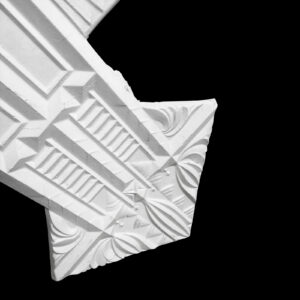 RCH-05AS Extended Arrows and Five Square Fluted Art Deco Ceiling Rose Solid - Image 3