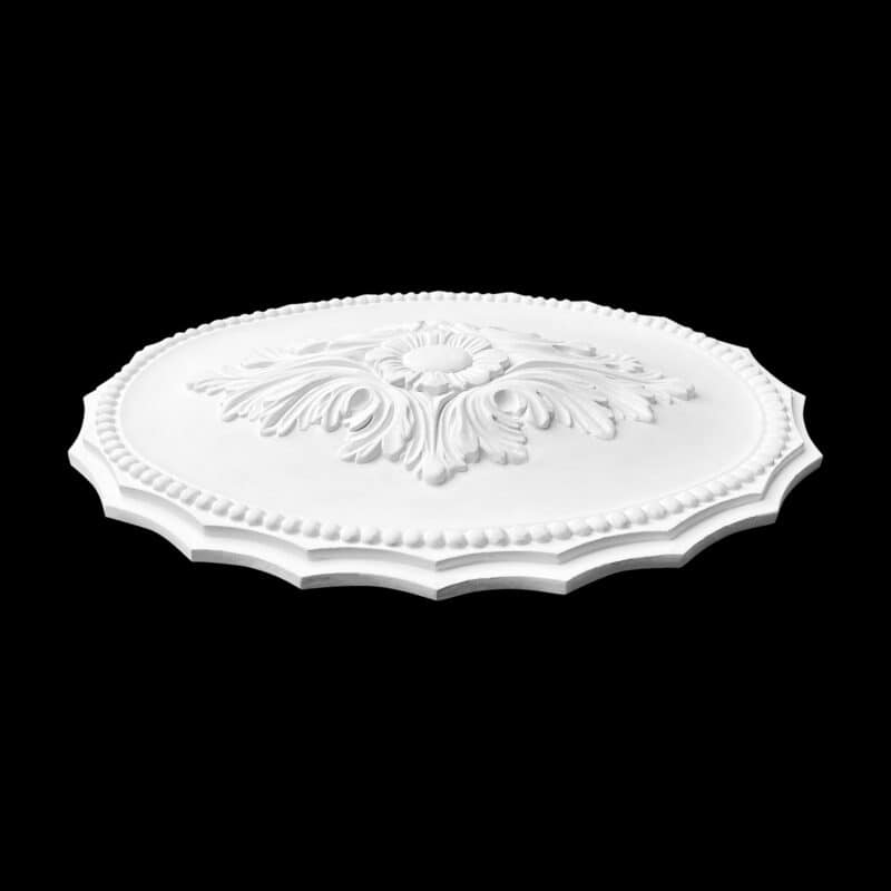 R458S Beaded Oval Ceiling Rose Solid - Image 2