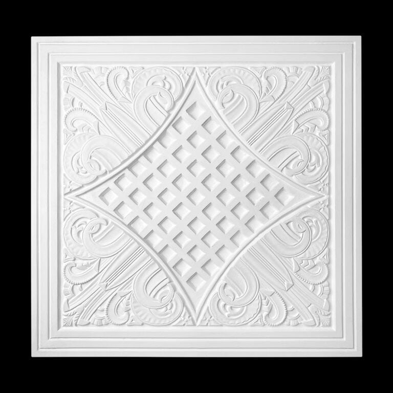 RCH-35S Fancy Square Art Deco Ceiling Rose Solid – Classic Ceiling Supplies