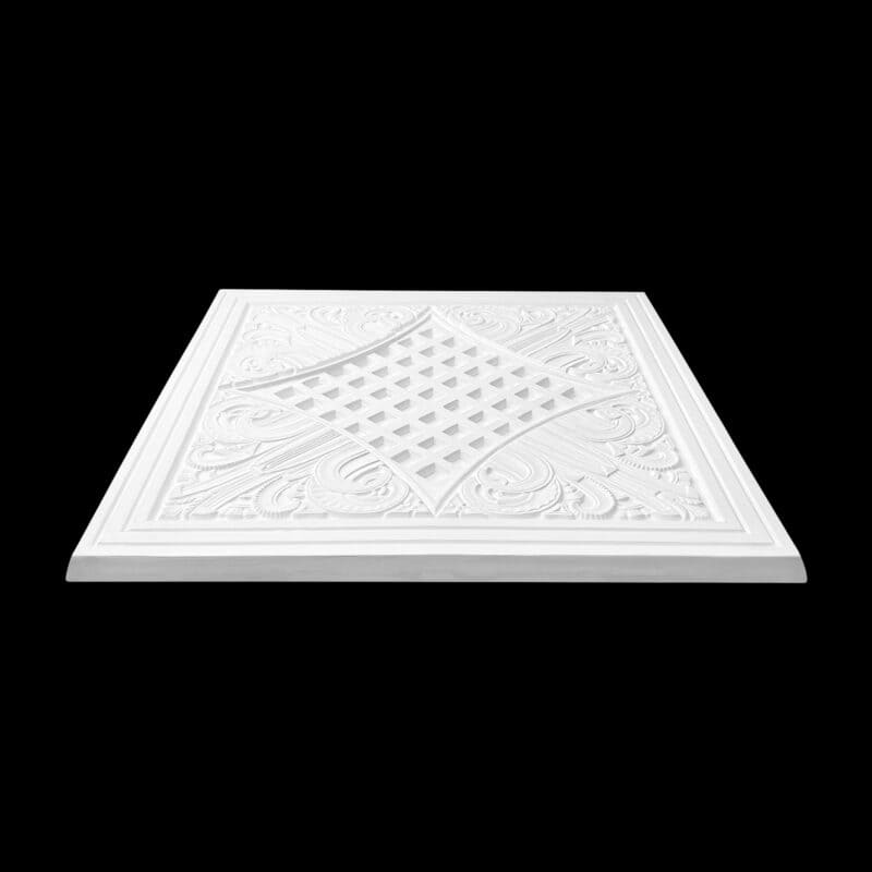 RCH-35S Fancy Square Art Deco Ceiling Rose Solid - Image 3