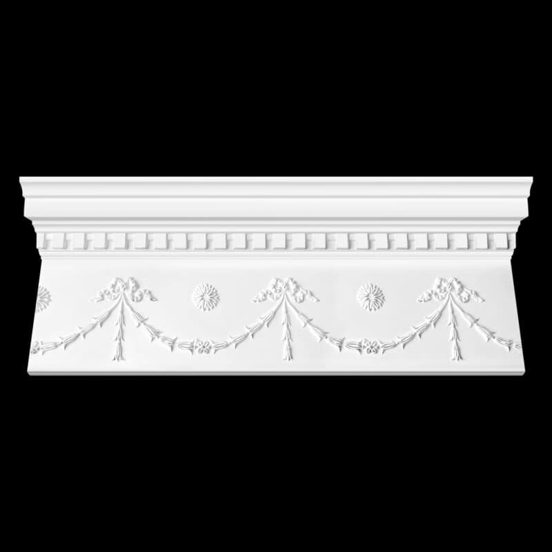C948 - Dentil Bow And Swag Cornice